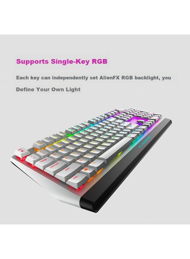 Alienware Aw510k Black Myth： Wukong Gaming Mechanical Keyboard Wired Keyboard Cherry Mx Low-profile Red Switch High-end E-sports Rgb Peripheral Gift For Boyfriend Girlfriend White - Image 2