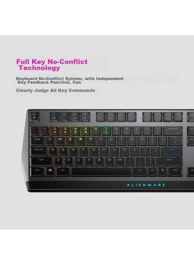 Alienware Aw510k Black Myth： Wukong Gaming Mechanical Keyboard Wired Keyboard Cherry Mx Low-profile Red Switch High-end E-sports Rgb Peripheral Gift For Boyfriend Girlfriend White - Image 5