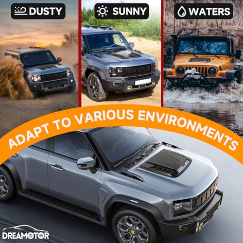 DREAMOTOR Hood Scoops For Cars, Universal Hood Scoop Hood Vents, Automotive Hood Scoops for Trucks Compatible with Dodge Ram 1500 2500 F150 F250 F350 Toyota Tundra GMC Sierra 1500 2500 Jeep Wrangler - Image 5