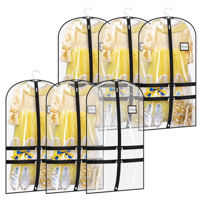 أكياس غبار ملابس الأطفال من بولي كلوريد الفينيل (PVC) كبيرة جدًا ومكثفة / غطاء غبار ملابس الأطفال / كيس تخزين تنورة الرقص للفتاة (لون أبيض) - Image 2