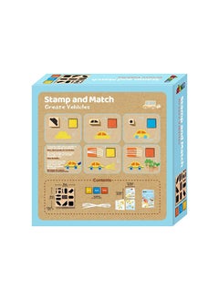 Avenir Stamp and Match Create Vehicles Craft Imaginative Vehicles With 15 Wooden Stamps, Spark Imagination & Cognitive Development Exciting Craft Kit for Kids 3+  - Image 5
