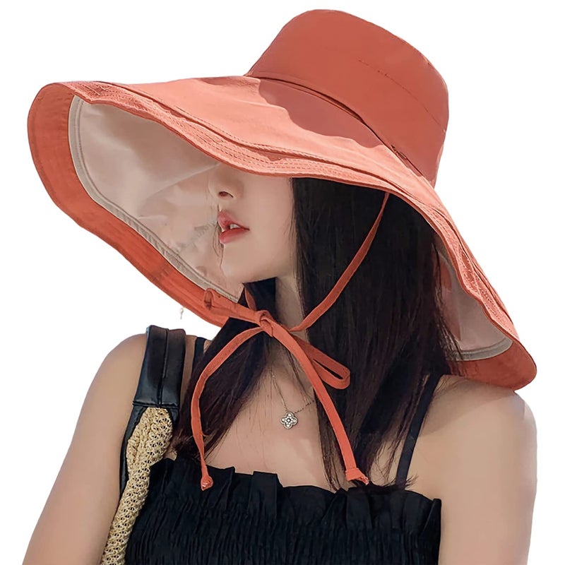 HUAMULAN 7" Wide Brim Women Summer Sun Hat Lady Floppy Beach Bucket Fishing Hats Reversible Foldable Travel UV Protection - Image 2