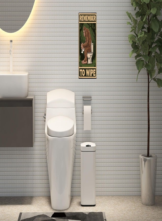 CSWLJS Funny Bathroom Signs Bigfoot Shower Curtain Posters Cool Posters Bathroom Wall Art Bigfoot Remember To Wipe Tin Sign Vintage Bathroom Toilet Wall Decor 8x12 Inch - Image 4