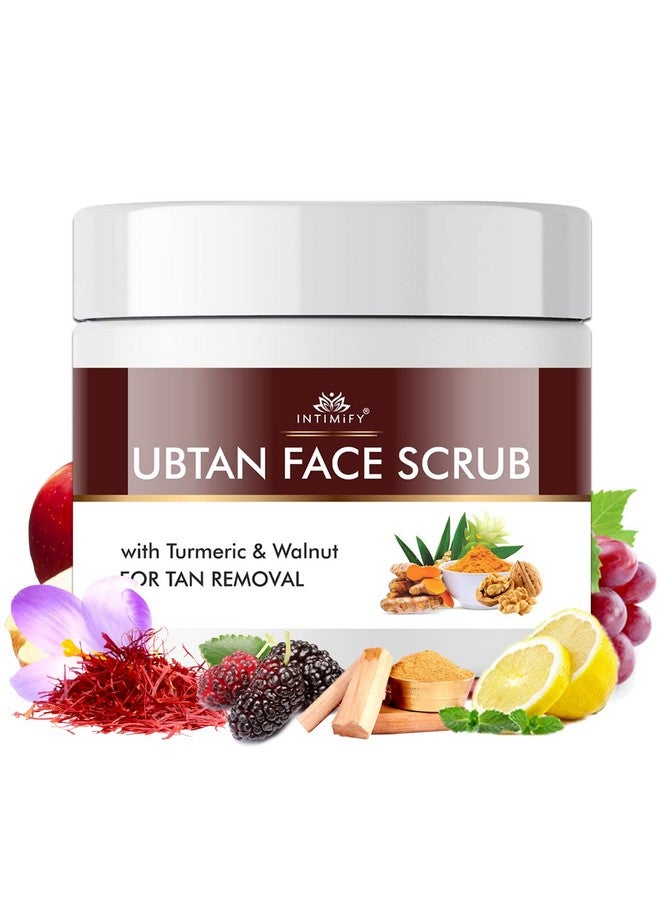INTIMIFY Ubtan Face Scrub For Women Glowing Skin Oily, Skin Brightening, Dry Skin With Walnut and Turmeric For Tan Removal (100 ml) - Image 1