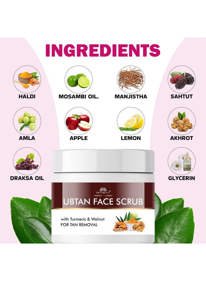 INTIMIFY Ubtan Face Scrub For Women Glowing Skin Oily, Skin Brightening, Dry Skin With Walnut and Turmeric For Tan Removal (100 ml) - Image 4