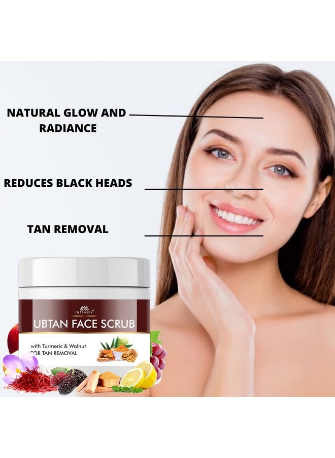 INTIMIFY Ubtan Face Scrub For Women Glowing Skin Oily, Skin Brightening, Dry Skin With Walnut and Turmeric For Tan Removal (100 ml) - Image 3