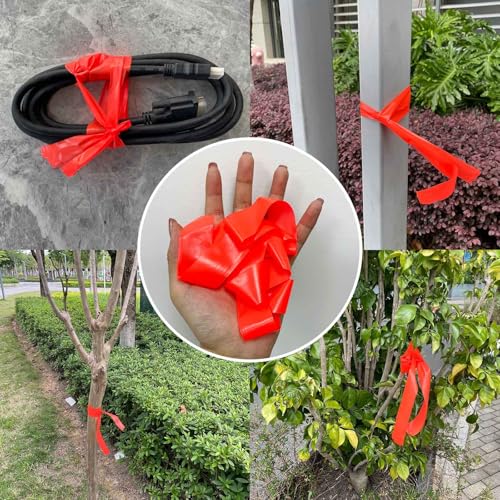 Hubaow 6 Pack Orange Flagging Tape, Non-Adhesive Plastic Ribbon Neon Marking Roll,1inch*600ft, Marking Tape for Tree Marking, Hunting, Boundaries Hazardous Areas,Trail Marking, Workplace Use - Image 5