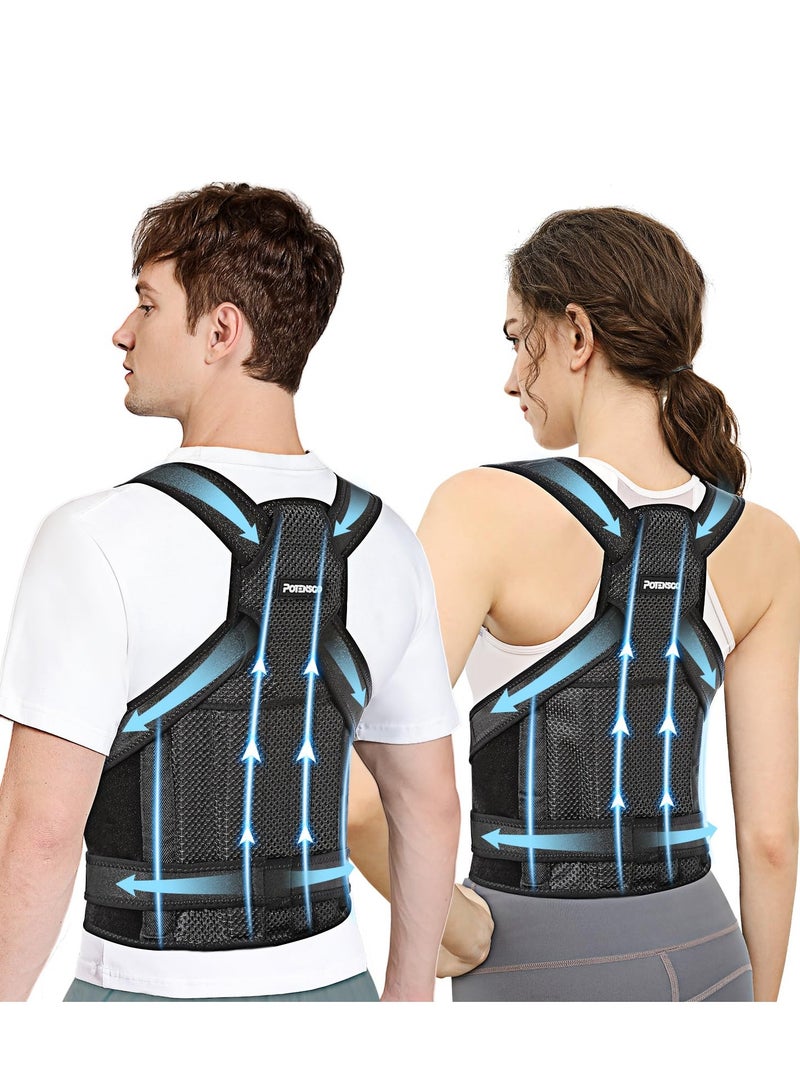 Posture Corrector for Men and Women,Fully Adjustable Back Brace Posture Corrector,Lightweight and Breathable Back Support and Scoliosis Back Brace for Posture Correction - Image 1