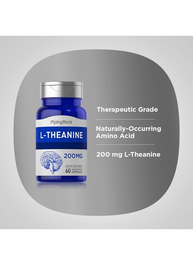 Piping Rock L Theanine 200Mg Capsules  60 Count  Nongmo  Gluten Free Supplement  - Image 4
