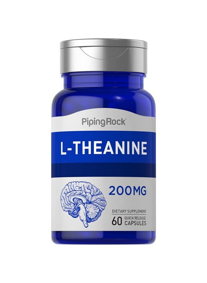 Piping Rock L Theanine 200Mg Capsules  60 Count  Nongmo  Gluten Free Supplement  - Image 2