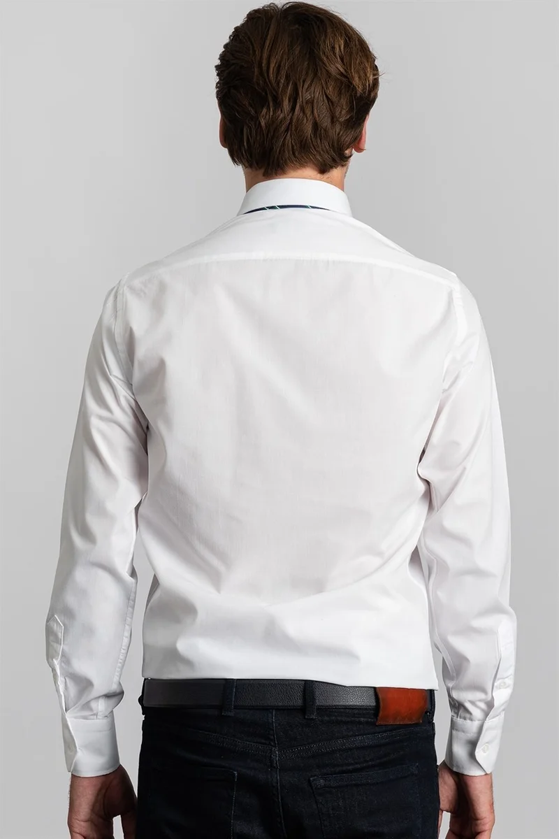 تودورس Modern Slim Fit Poplin Cotton Effect Men's Shirt