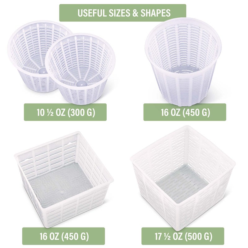 Country Trading Co. Cheesemaking Molds - Ricotta Cheese Draining Baskets for Home Cheese making Made in Italy - Image 2