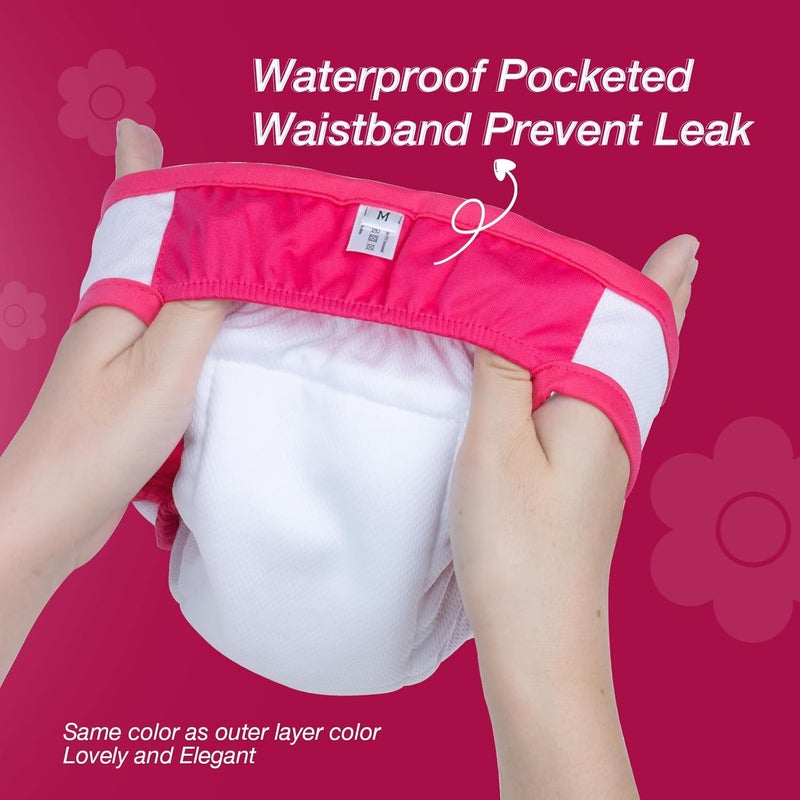 Pet Soft Dog Nappies Female, 3 Pack Dog Period Pants with Leak-proof Waistband, Super Absorbent Washable Dog Diapers for Female Dogs in Heat, Season (Pure, XL) - Image 2