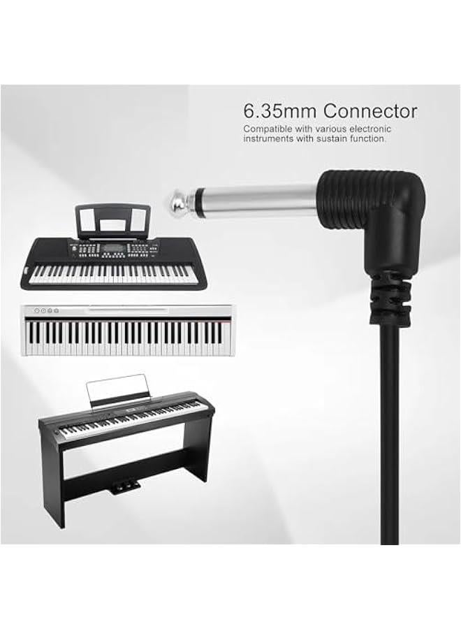 Sustain Pedal, Universal Keyboard Sustain Pedal with 1/4in (6.35mm) Input Plug & Anti Slip Rubber Bottom, Piano Foot Pedal for Digital Piano, Electronic Keyboard, MIDI - Image 2