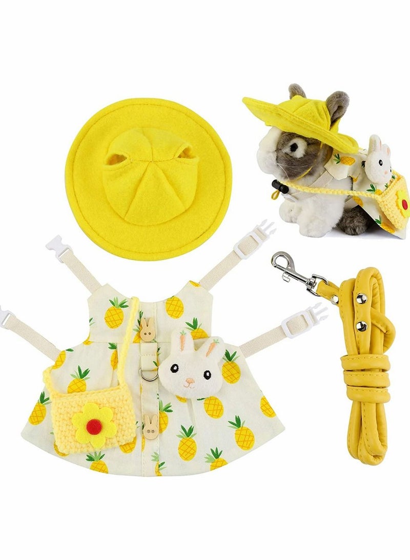SYOSI Rabbit Bunny Harness and Leash Set Adjustable Rabbit Bunny Clothes Outfit Bunny Rabbit Dress Walking Vest for Ferret Guinea Rabbit Bunny Hamster Squirrel Small Animals Accessory - Image 1