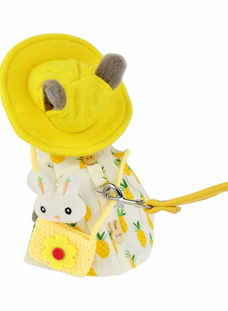SYOSI Rabbit Bunny Harness and Leash Set Adjustable Rabbit Bunny Clothes Outfit Bunny Rabbit Dress Walking Vest for Ferret Guinea Rabbit Bunny Hamster Squirrel Small Animals Accessory - Image 5