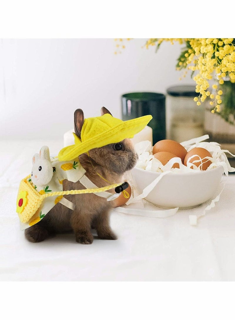 SYOSI Rabbit Bunny Harness and Leash Set Adjustable Rabbit Bunny Clothes Outfit Bunny Rabbit Dress Walking Vest for Ferret Guinea Rabbit Bunny Hamster Squirrel Small Animals Accessory - Image 2