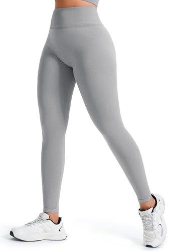 JOYSPELS Workout Leggings for Women Booty Lifting Leggings Gym Scrunch High Waist Non See Through Tummy Control No Front Seam Pants GhostGray S - Image 2