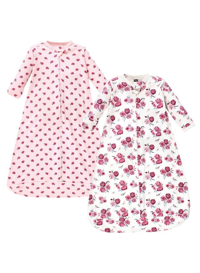 Hudson Baby Unisex Baby Cotton Long-Sleeve Wearable Sleeping Bag, Sack, Blanket, Rose, 12-18 Months - Image 1