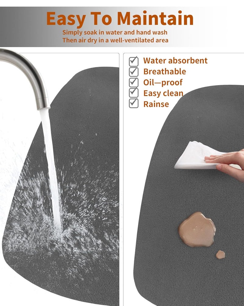 Hotmir Dish Drying Mat for Kitchen-Counter:Super Absorbent Coffee Mat Hide Stain Dish Mat Drying Kitchen Mat | Non Slip Rubber Backed Dish Drying Matt Kitchen Counter for Dish Rack Mat & Coffee Bar - Image 5