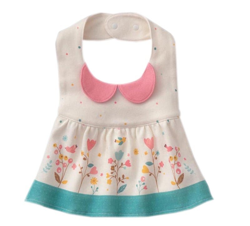 GZMM Baby Girl's Princess Type Waterproof Bibs with Adjustable Snaps,2 Pack - Image 4