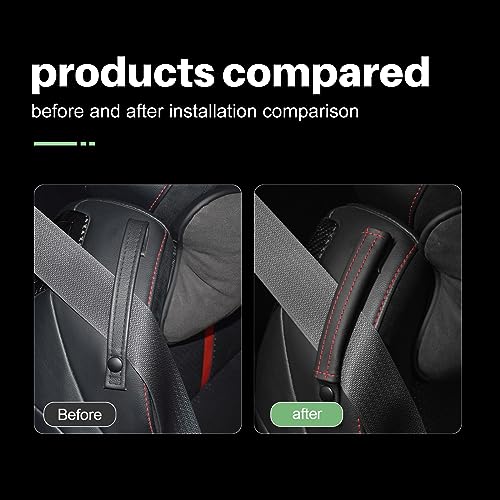 KUNGKIC for Toyota GR86 Subaru BRZ 2021 2022 2023 2024 2025 Seat Belt Pads Cover Kit PU Leather Interior Decoration Accessories 2PCS Black - Image 5