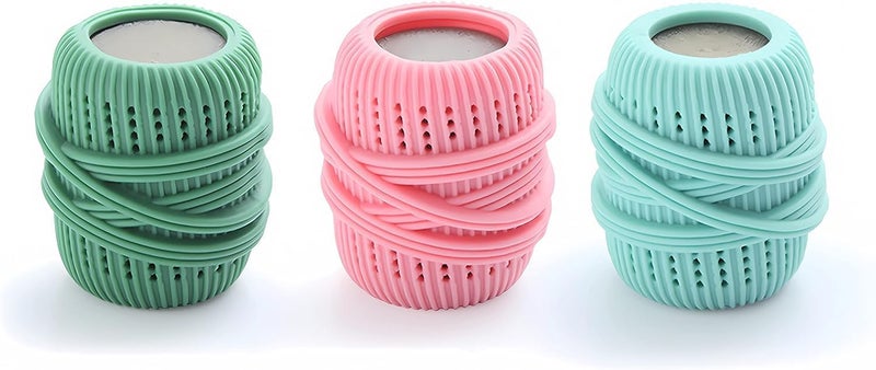 Surfexa Reusable Laundry Ball Reusable Laundry Dryer Balls Stain Removal AntiTangle Saves Drying Time Soften and Fluff Laundry Reduces Wrinkles Pack3 Multicolor - Image 1