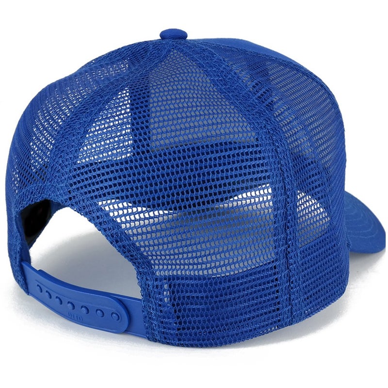 Armycrew XXL Oversize High Crown Adjustable Plain Mesh Back Trucker Baseball Cap - ROYAL - Image 3