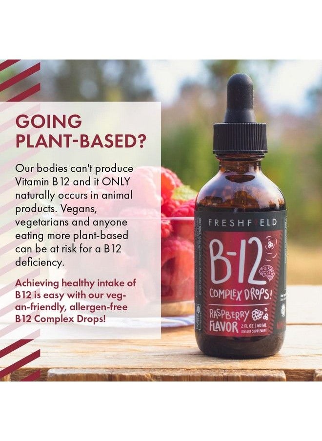 Freshfield Naturals - Freshfield B12 Complex Drops Vitamin B Complex Vegan Friendly: 1200 Mcg Of B12 Methylcobalamin ; Liquid For Best Absorption ; Blend Of 5 B Vitamins ; Supports Energy Mood And Heart Health - Image 1