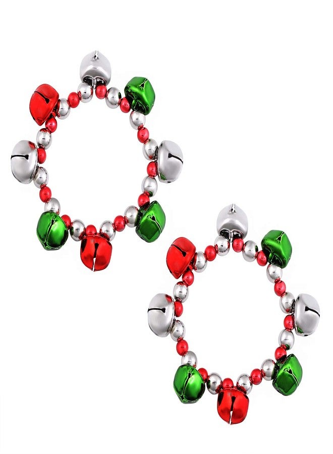 PHALIN Christmas Bracelets Set X-Mas Jingle Bells Charm Bracelets for Women Beaded Stretch Bracelet Christmas Outfits Accessories (Style A) - Image 1