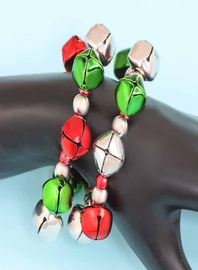 PHALIN Christmas Bracelets Set X-Mas Jingle Bells Charm Bracelets for Women Beaded Stretch Bracelet Christmas Outfits Accessories (Style A) - Image 3