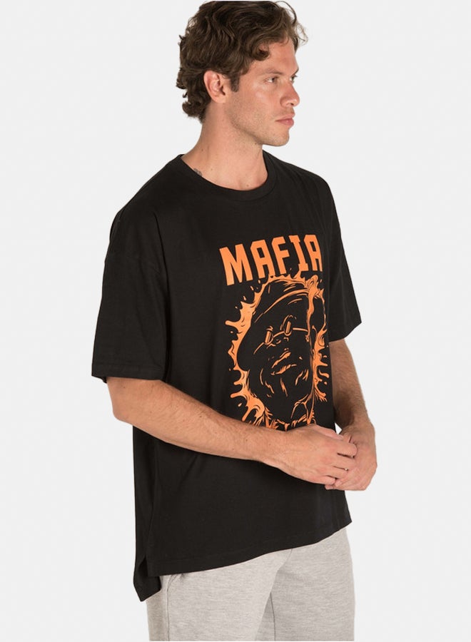 Marco Bergamo BLACK T-SHIRT WITH PRINT - Image 3