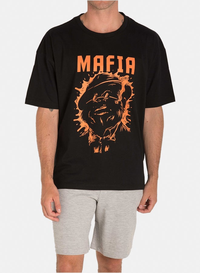 Marco Bergamo BLACK T-SHIRT WITH PRINT - Image 2