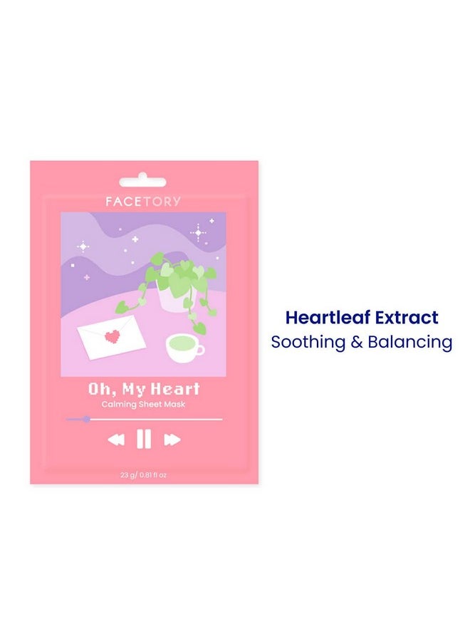 FACETORY - FACETORY K Beauty Face Mask Skin Care - CALMING Sheet Mask for ACNE-PRONE Skin with Heartleaf Extract | Calms Redness Smoothes Texture (10 Pack) - Image 1