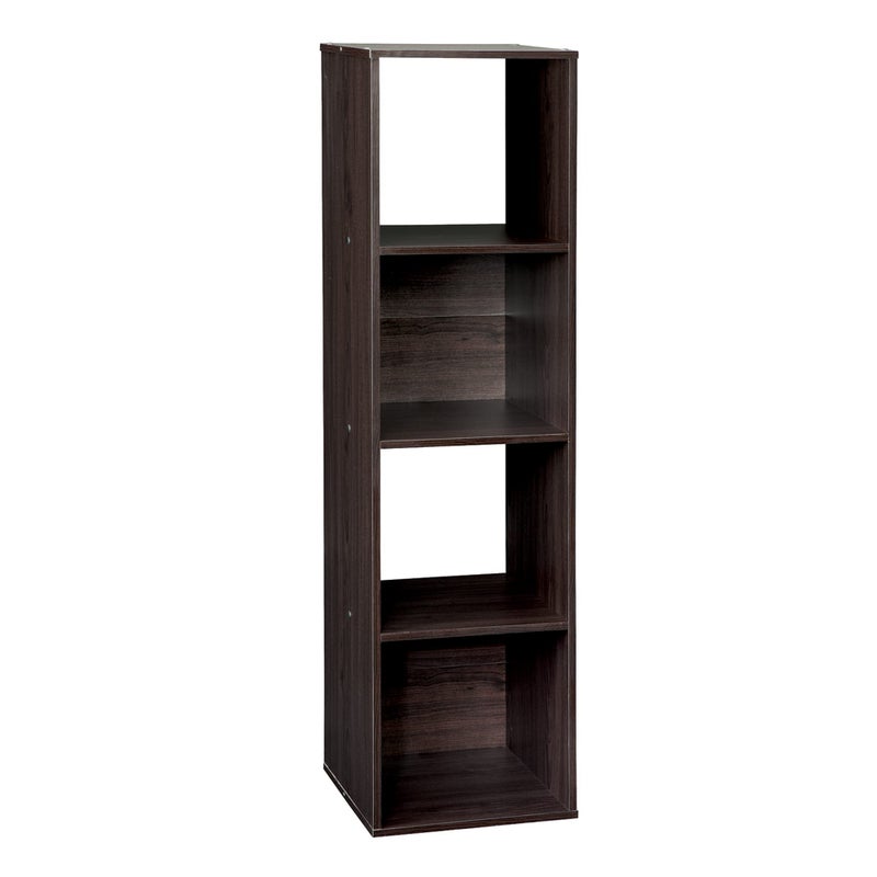 ClosetMaid ClosetMaid Cubeicals 4 Cube Storage Shelf Organizer Stackable Vertical or Horizontal Easy Assembly Wood Espresso Finish 