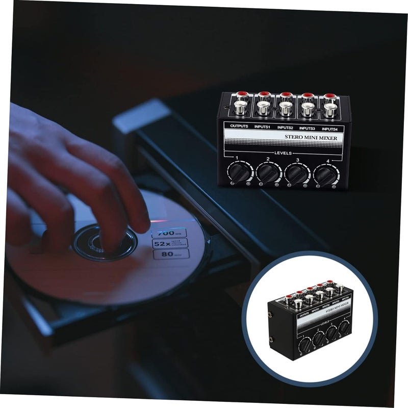 4-Channel Mini Audio Mixer Passive Stereo Mixer for Recording Parties Home Studio USB Functionality - Image 4