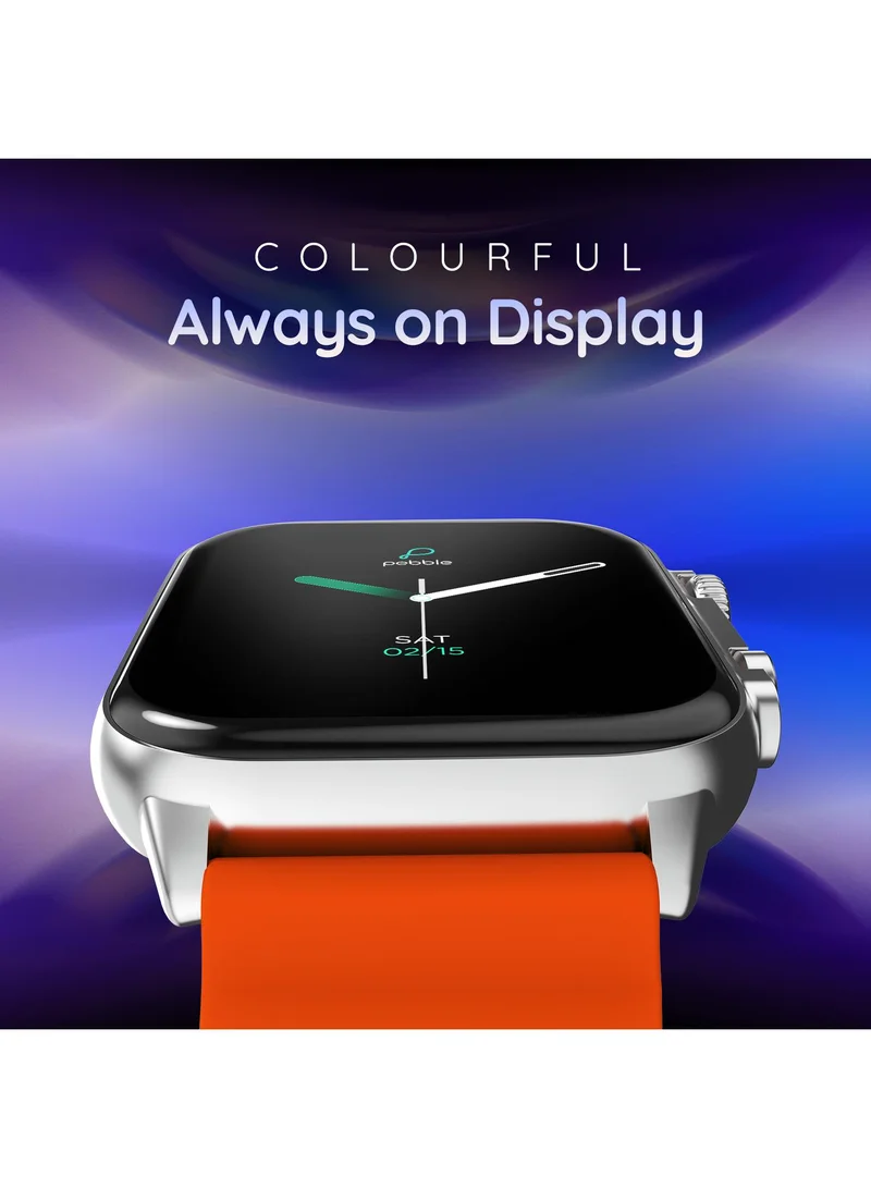 Pebble Astra 1.96" AMOLED Smartwatch for Men and Women, Always On Display, Bluetooth Calling, Voice Assistant, Heart Rate Monitoring, SpO2, Multi-Sports Modes, Titanium Metal