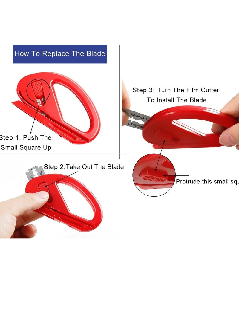 4-Pack Safety Cutter Set, Vinyl Film Cutting Tool for Paper, Carbon Fiber, and Auto Styling Film - Ideal for Car Packaging and Precision Cutting. - Image 3