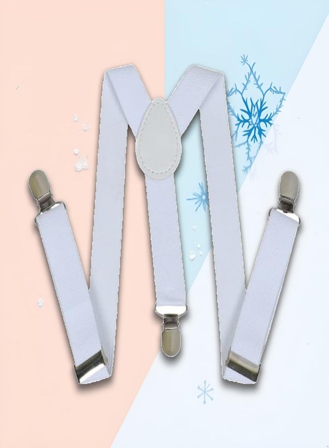Labriciyon White Child Kids Girls Boys Suspenders Braces,Adjustable Clip on Y-Back Elastic Suspenders with Metal Clips for Boys Girls, for Kids Adjustable - Elastic Y Shape Suspender - Image 3