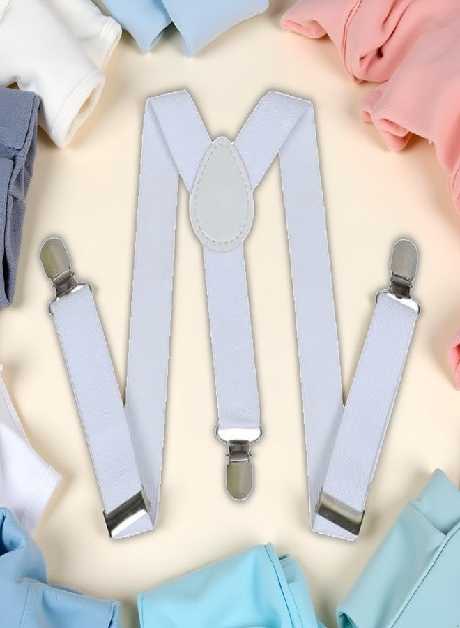 Labriciyon White Child Kids Girls Boys Suspenders Braces,Adjustable Clip on Y-Back Elastic Suspenders with Metal Clips for Boys Girls, for Kids Adjustable - Elastic Y Shape Suspender - Image 5