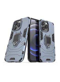 RICOONLINE Protective Phone Case Cover for iPhone13 Pro with Ring Stand Navy Blue  - Image 2