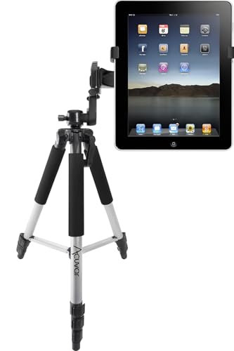 Acuvar 57" inch Pro Series Aluminum Tripod with an Tablet Tripod Mount Adapter for Apple iPad, iPad Air, iPad mini & Most Other, Tablet Floor Stand Compatible with iPad Pro, Camera - Image 3
