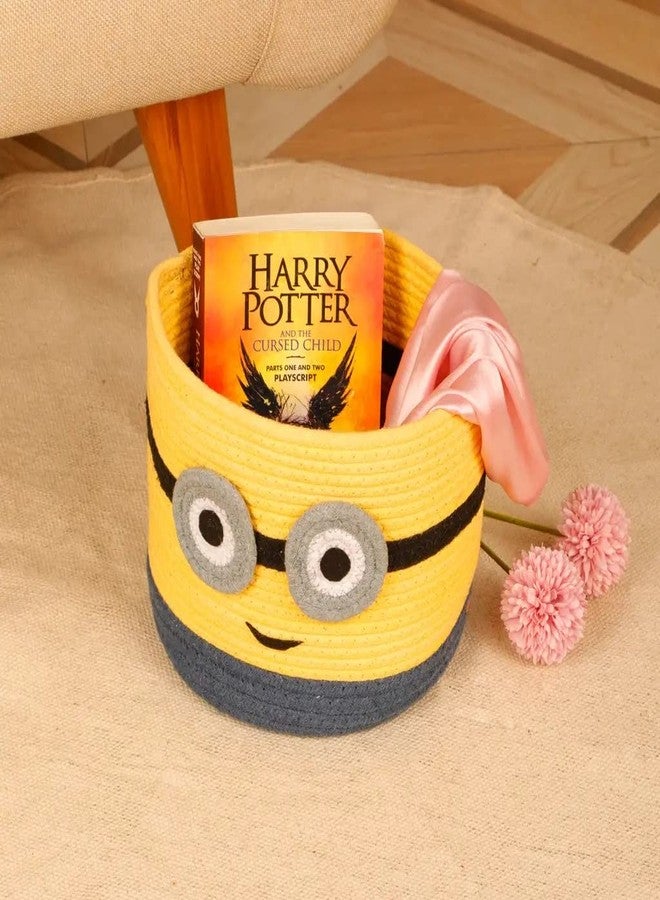 pepme Minnion face shape Baskets for Baby Diaper Organizer, Nursery Storage, Nursery Room Decor, Kids Room Organizer, Cat Dog Toy Storage 8.5x7.5, yellow, black, blue - Image 1