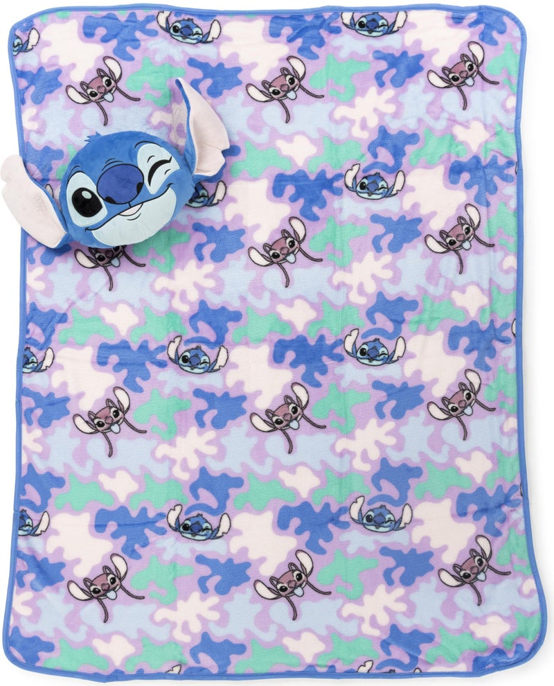 Jay Franco Disney Lilo and Stitch Nogginz Set 40 x 50 Inch Blanket Pillow Kids Super Soft 2 Piece Nogginz Set - Image 2