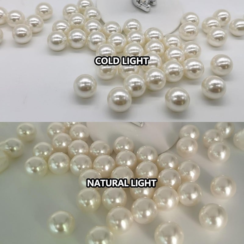 ZEBMOON 200PCS Milk White Faux Pearls Beads for Centerpiece Vases, Vase Filler Faux Pearls, No Holes Filler Beads for Party Anniversary Birthday Wedding Table Decor, 10/14/20/30mm - Image 3