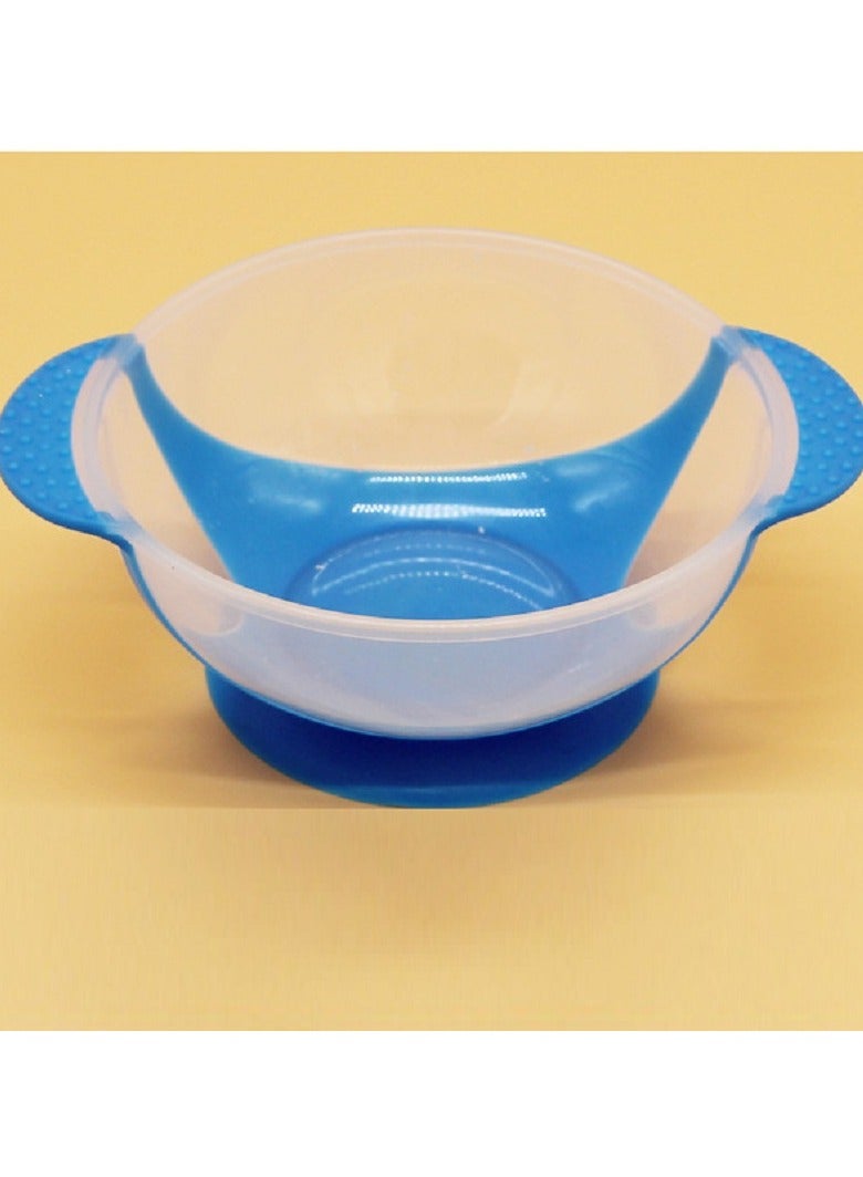 ORiTi Temperature Sensing Baby Feeding Bowl With Spoon - Blue/Clear - Image 1