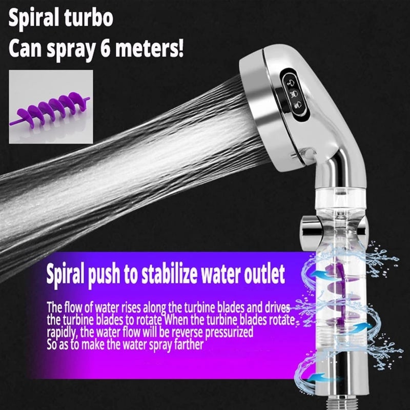 klarako High Pressure Shower Heads, 360°Rotating Power Turbocharged Shower Heads, Handheld Shower Heads with 3 Adjustable Mode, Ionic Filtered High Pressure Shower Head for Bathroom (Blue) - Image 4
