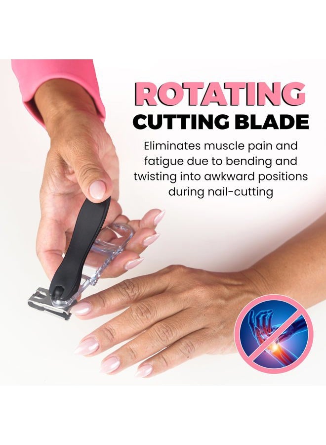 GlossyEnd EZ Grip 360 Degree Rotary Stainless Steel Sharp Blade Fingernail Toenail Clipper, Trimmer and Cutter - Image 3