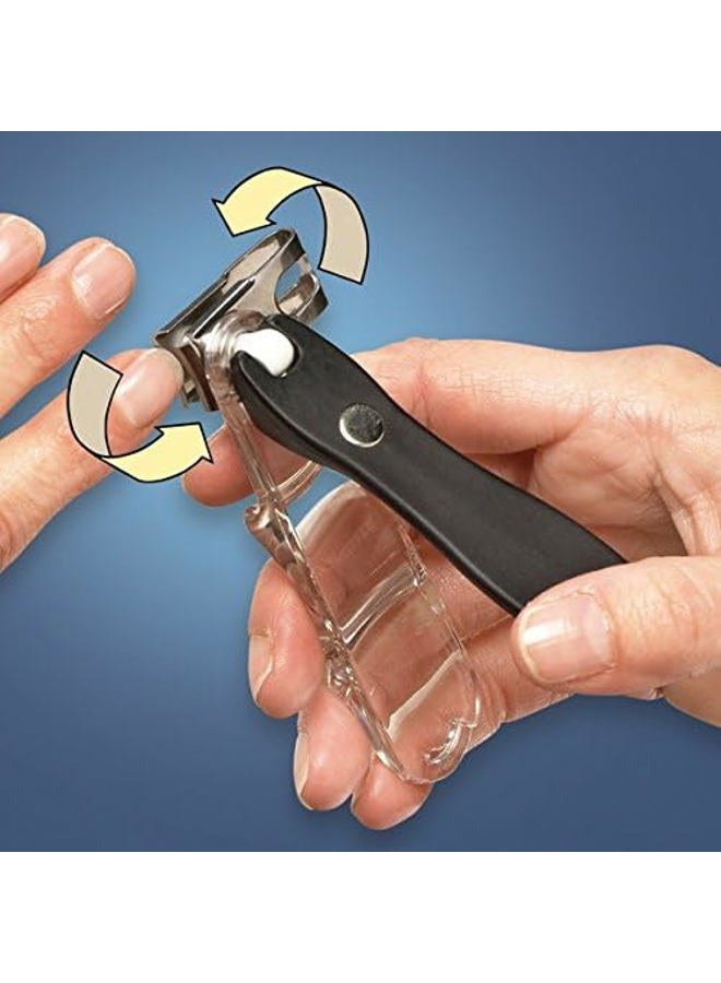 GlossyEnd EZ Grip 360 Degree Rotary Stainless Steel Sharp Blade Fingernail Toenail Clipper, Trimmer and Cutter - Image 2
