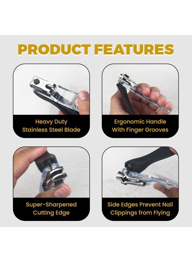 GlossyEnd EZ Grip 360 Degree Rotary Stainless Steel Sharp Blade Fingernail Toenail Clipper, Trimmer and Cutter - Image 5